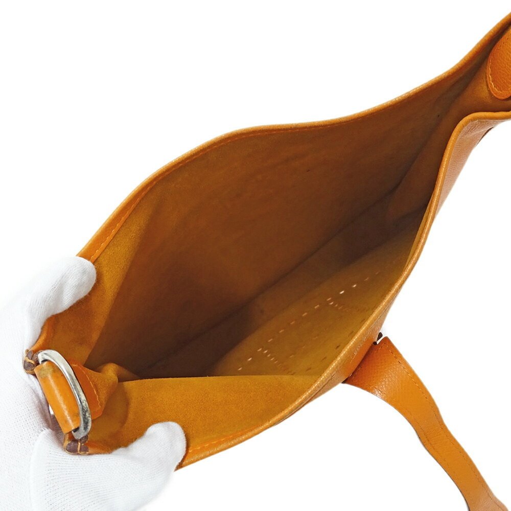 Hermes Hermès Evelyne 2 PM Shoulder Bag, Epsom Leather, Orange, J Stamp - Picture 6 of 16